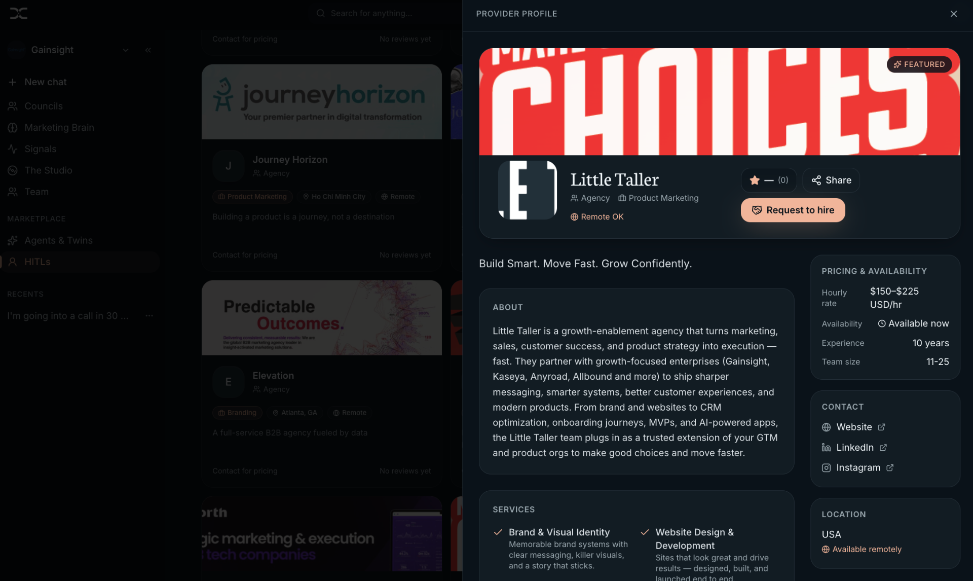 Human in the loop provider profile inside Duet
